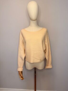 ✨ Wilfred Free Lolan Cropped Ribbed Sweater - Butter Yellow ✨